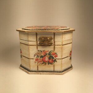Vintage Jewel Box, Decoupaged, Hand Made